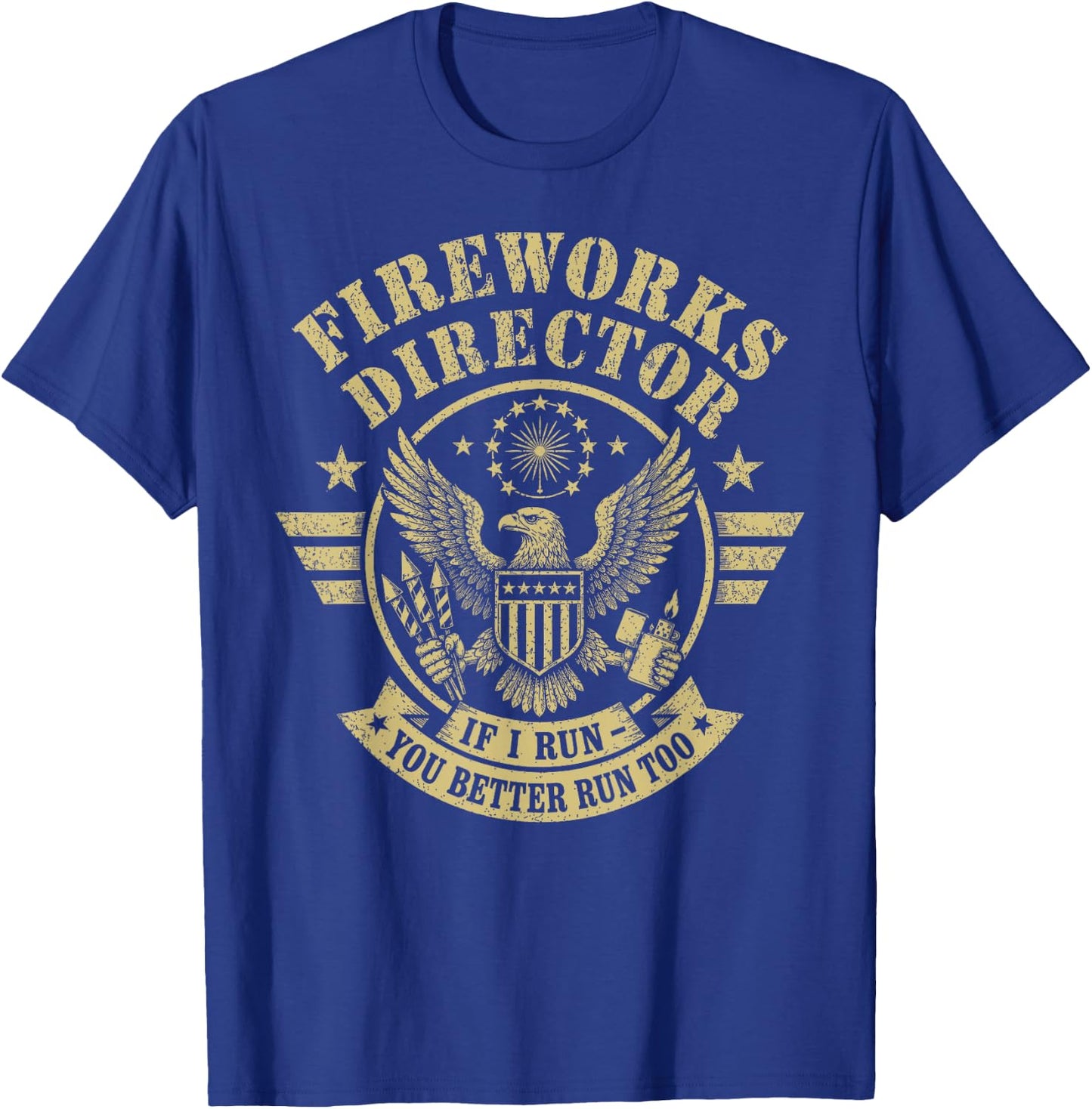 4th of July Memorial Day Boom, Patriotic Fireworks Director T-Shirt - T-Shirt | Royal