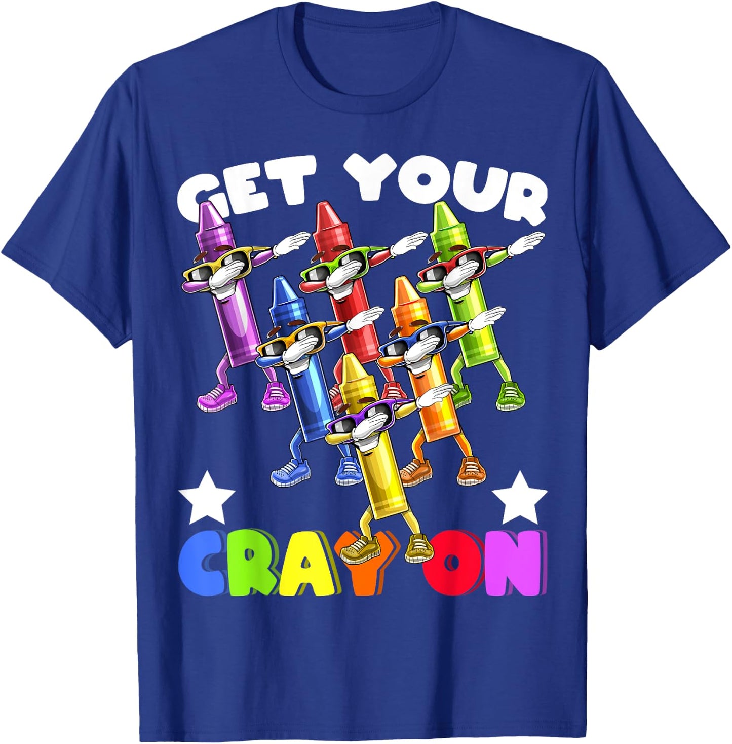 Get Your Cray On Dabbing Crayons Back to School Shirt Kids T-Shirt - T-Shirt | Royal