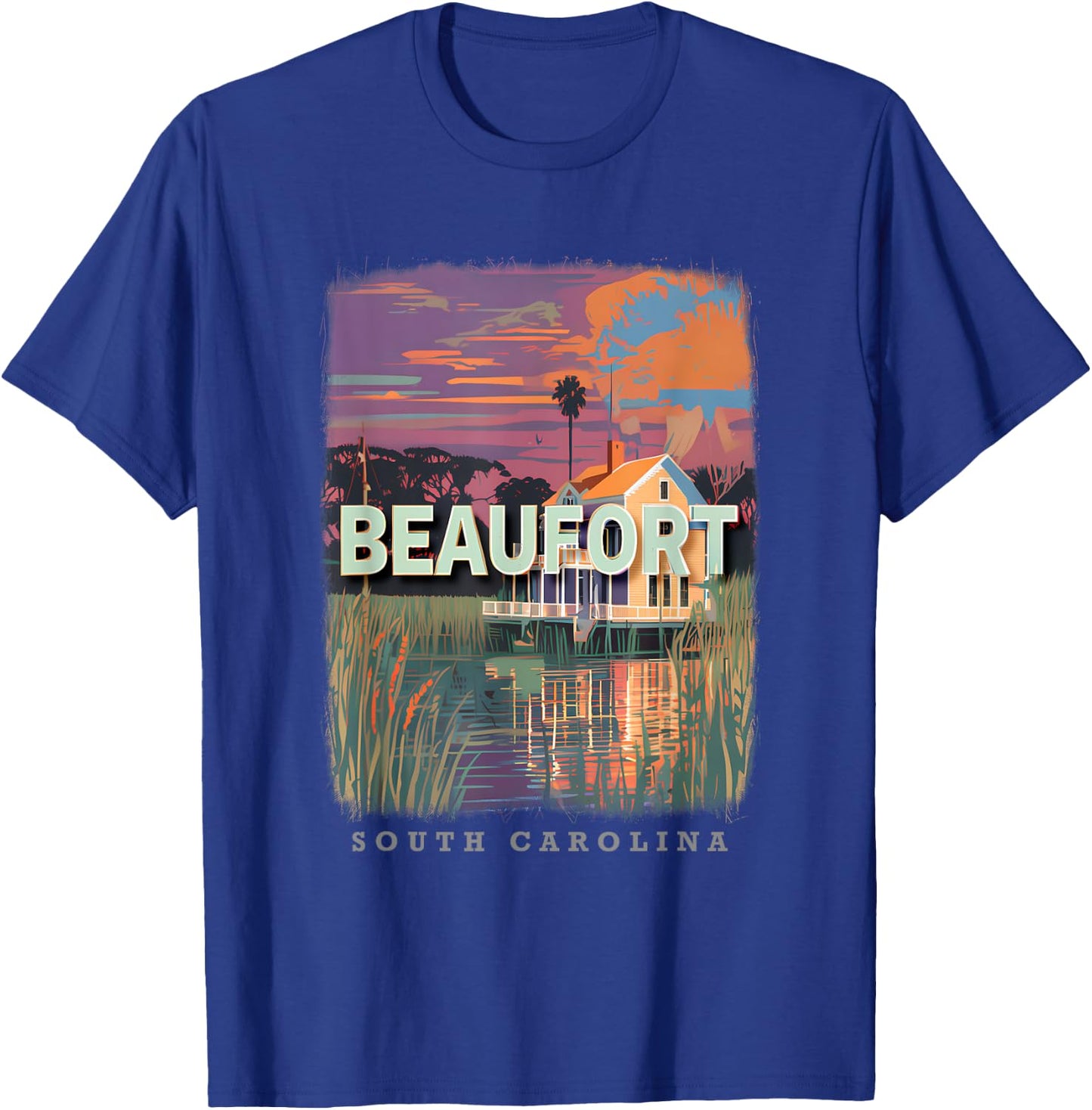 Beaufort South Carolina SC Lowcountry Charm SD918 T-Shirt - T-Shirt | Royal