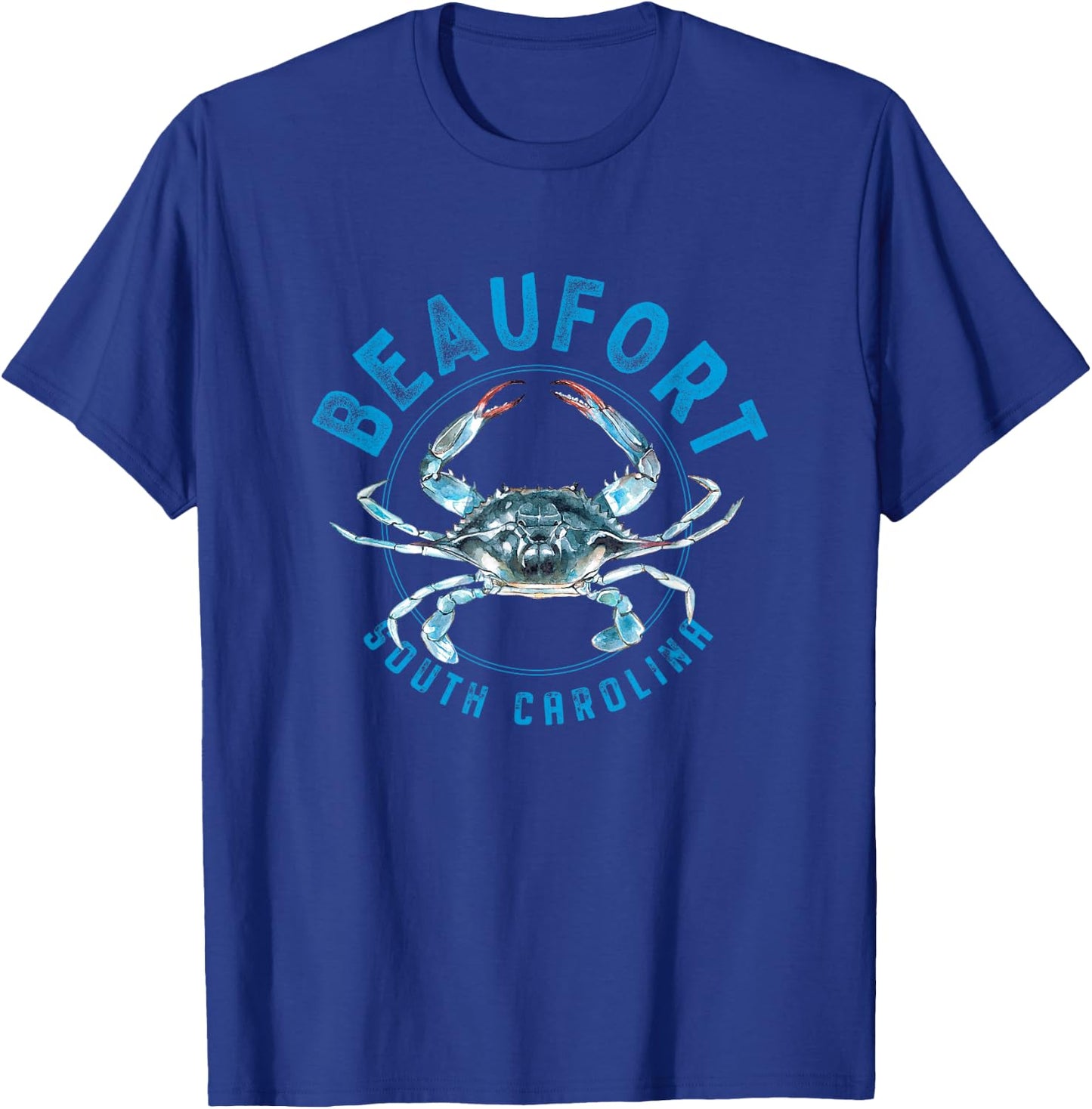Beaufort South Carolina Blue Crab Design T-Shirt - T-Shirt | Royal