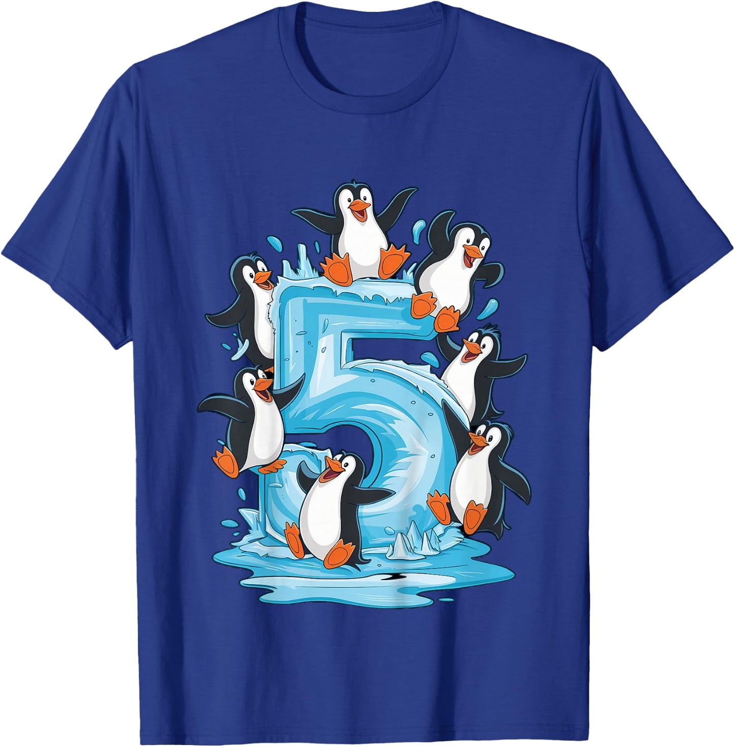 Kinder Pinguine 5. Geburtstag Jungen Mädchen 5 Jahre Pinguin T-Shirt - T-Shirt | Royal