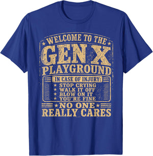 Welcome to The Gen X Playground Sarcastic 70s 80s Humor T-Shirt - T-Shirt | Royal