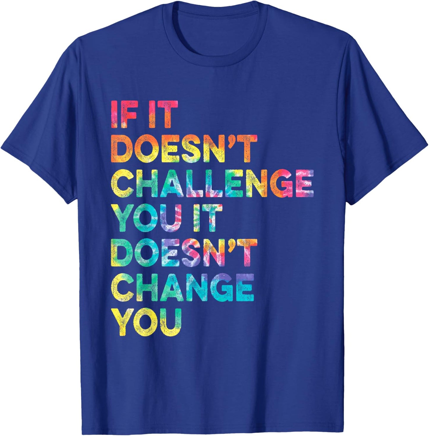 If It Doesn't Challenge You Inspirational Motivational Quote T-Shirt - T-Shirt | Royal