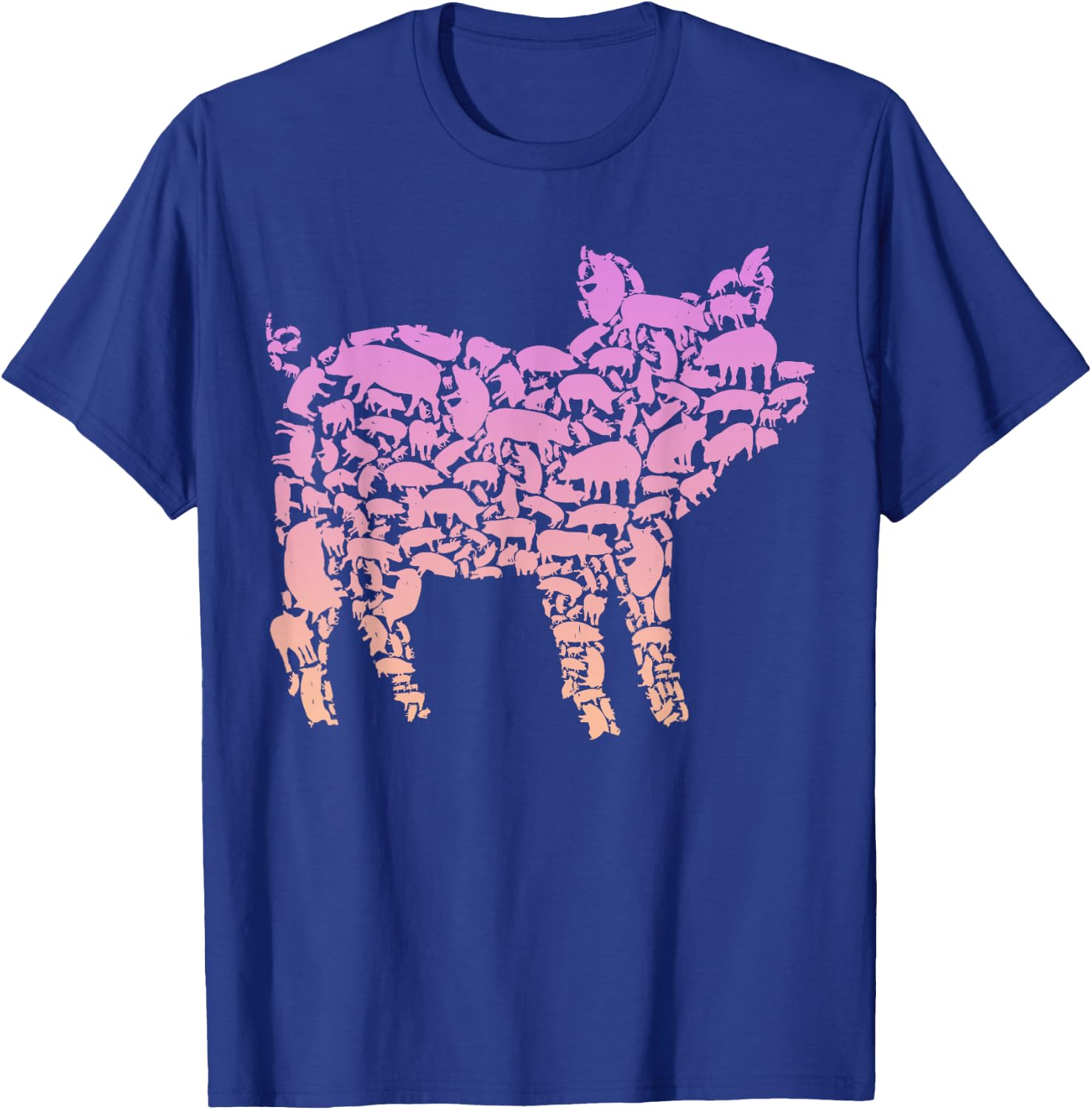 Silhouette Pigs Design for Pig Lover | Girls Pig T-Shirt - T-Shirt | Royal