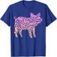 Silhouette Pigs Design for Pig Lover | Girls Pig T-Shirt - T-Shirt | Royal