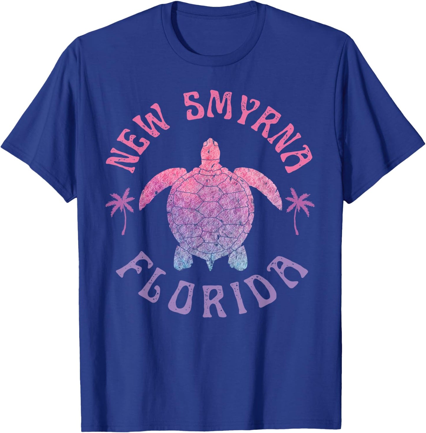 New Smyrna Beach Florida Sea Turtle Summer Vacation Vintage Men Women Kids T-Shirt - T-Shirt | Royal