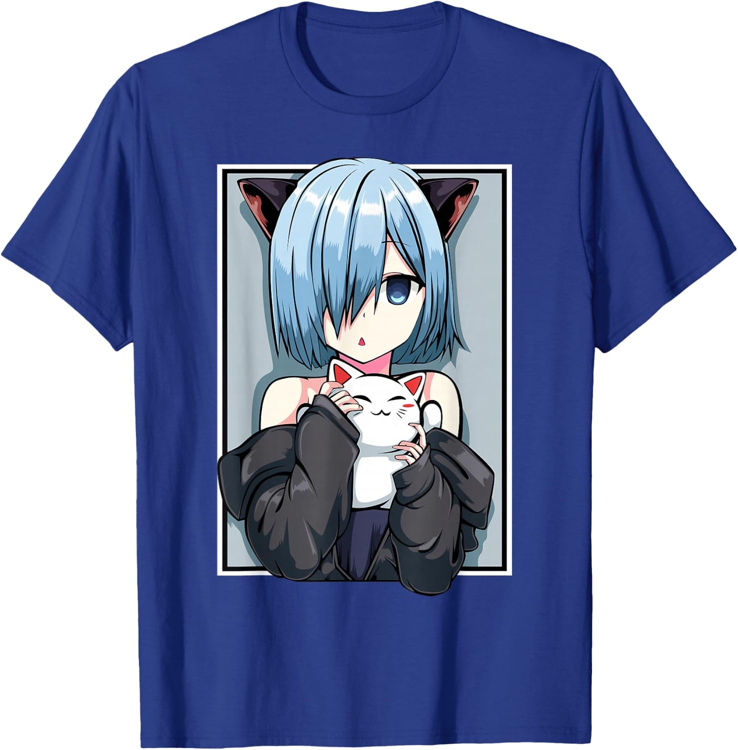 Anime Girl Neko Catgirl Pastel Kawaii Cat Manga Japan Lover T-Shirt - T-Shirt | Royal