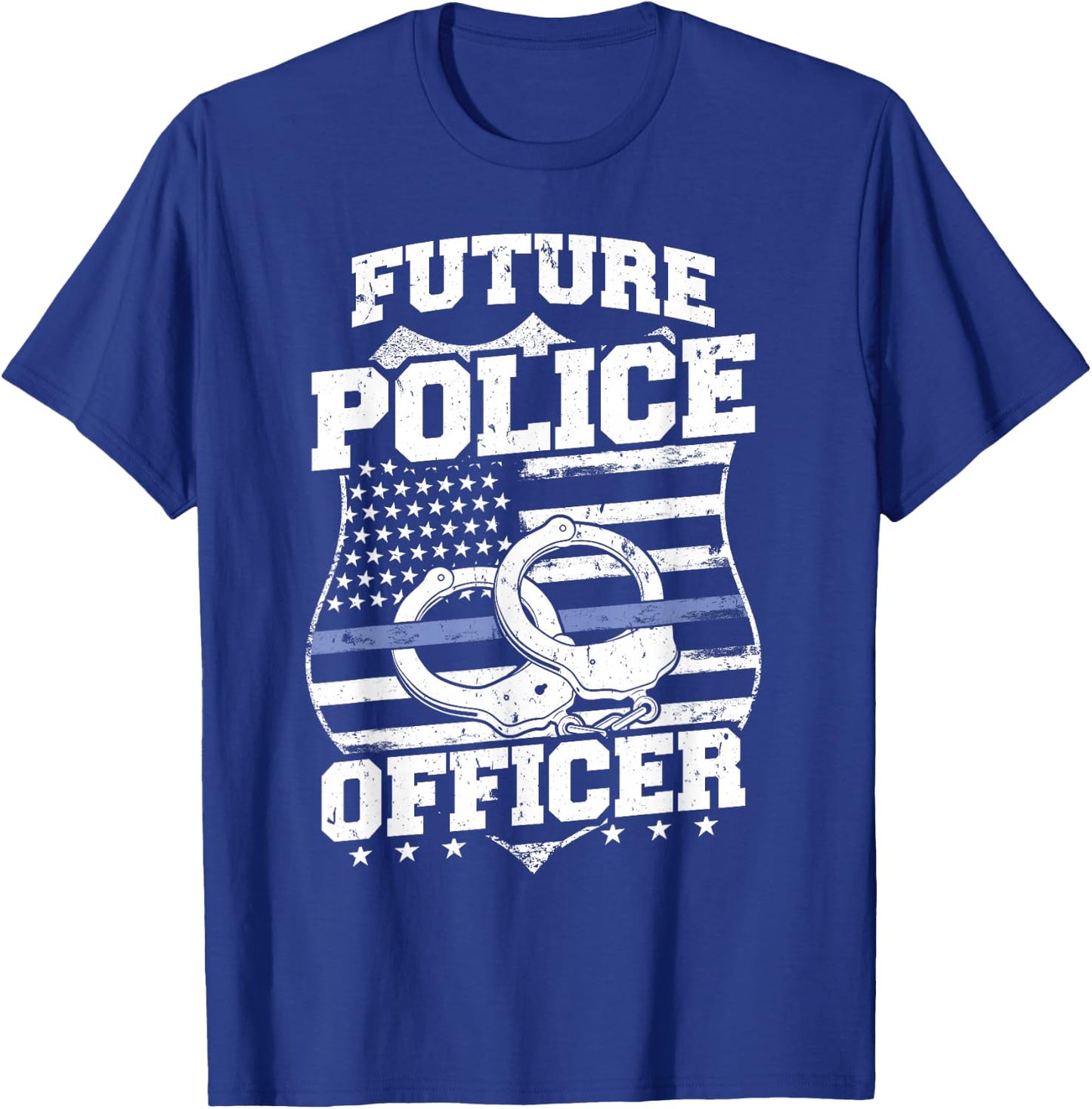 Cop Blue Line Future Police Officer T-Shirt - T-Shirt | Royal