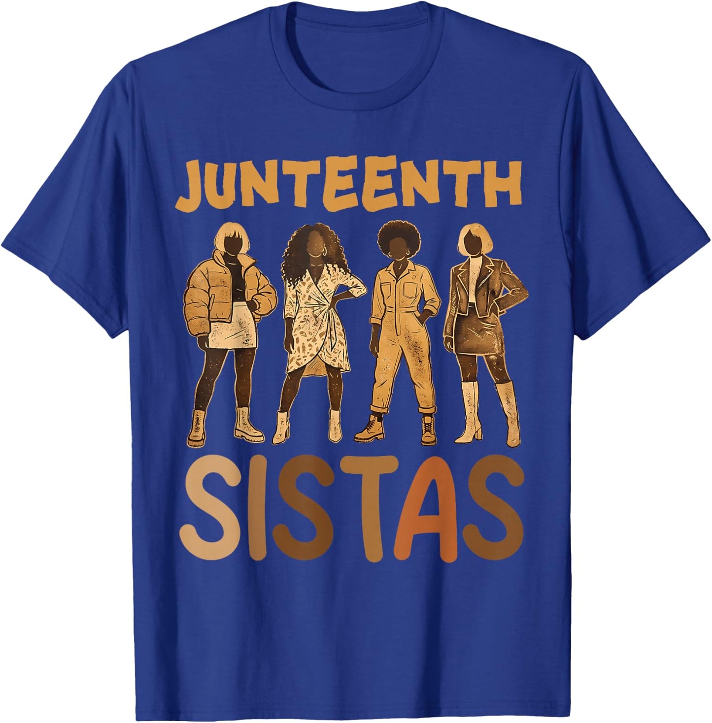 Juneteenth Melanin Queens Afro African American Black Women T-Shirt - T-Shirt | Royal