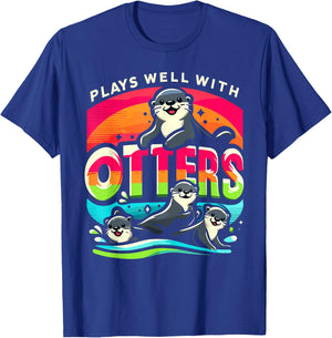 Plays Well With Otters Shirt Big Pun Shirt Otter T-Shirt - T-Shirt | Royal