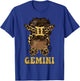 Gemini Girl Afro Messy Bun African American Women T-Shirt - T-Shirt | Royal