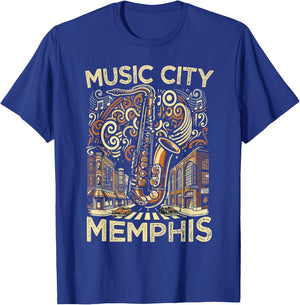 Music City Memphis Souvenir Men Women Tennessee Memphis T-Shirt - T-Shirt | Royal