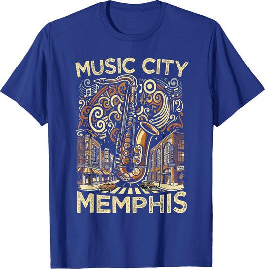 Music City Memphis Souvenir Men Women Tennessee Memphis T-Shirt - T-Shirt | Royal