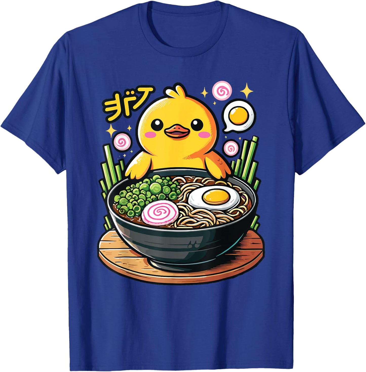 Kawaii Cute Duck Eating Ramen Noodles T-Shirt - T-Shirt | Royal