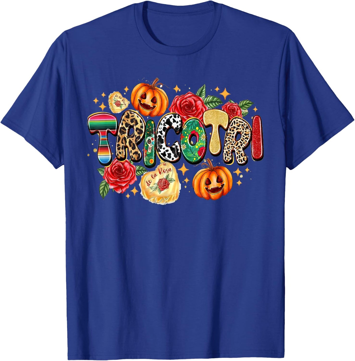 Tricotri With Candies, Happy Halloween, Spooky Vibes T-Shirt - T-Shirt | Royal