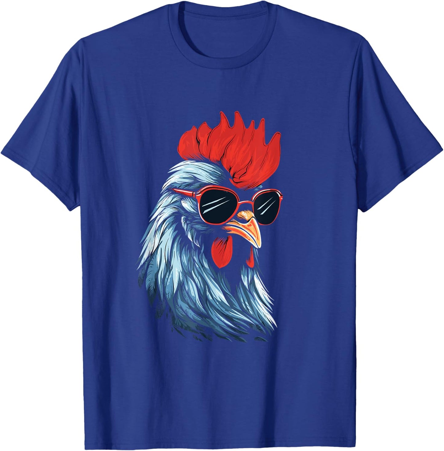 A cool Rooster wearing sunglasses T-Shirt - T-Shirt | Royal