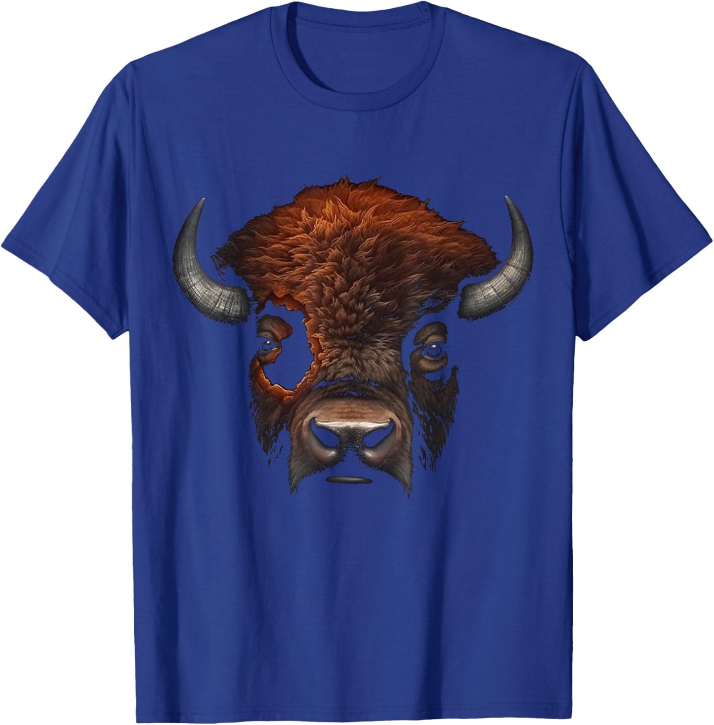 Bison Artwork - Animal Forest Motif Art Bison T-Shirt - T-Shirt | Royal