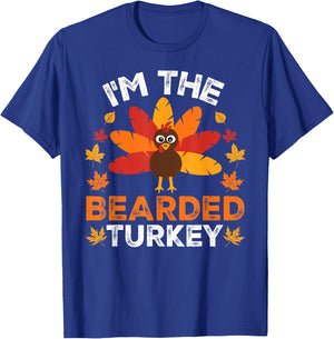 I'm The Bearded Turkey, Funny Turkey Thanksgiving T-Shirt - T-Shirt | Royal