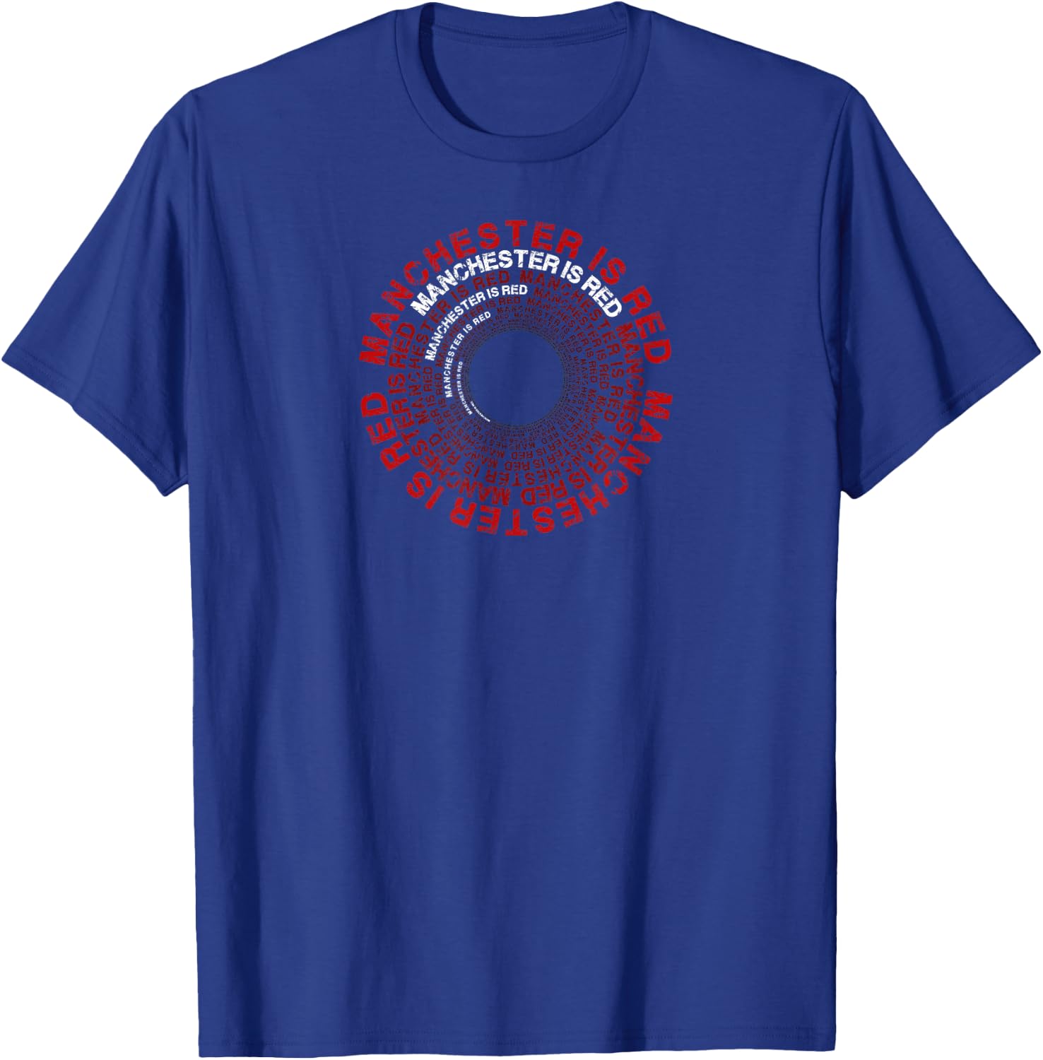 Manchester is Red Circular Funny United Football Supporter T-Shirt - T-Shirt | Royal