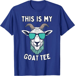 This is My Goat Funny Goat with Glasses Goat Lover Men T-Shirt - T-Shirt | Royal