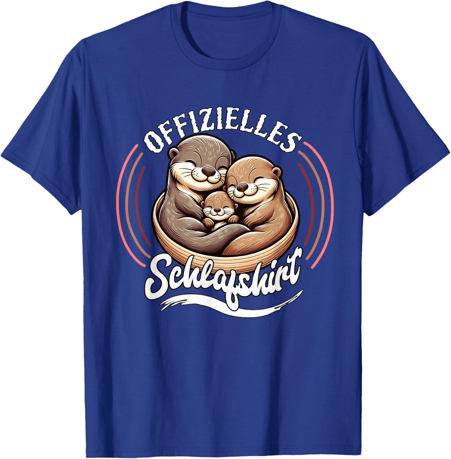 Official Sleep Shirt Otter Family with Child Men's Women's , black T-Shirt - T-Shirt | Royal