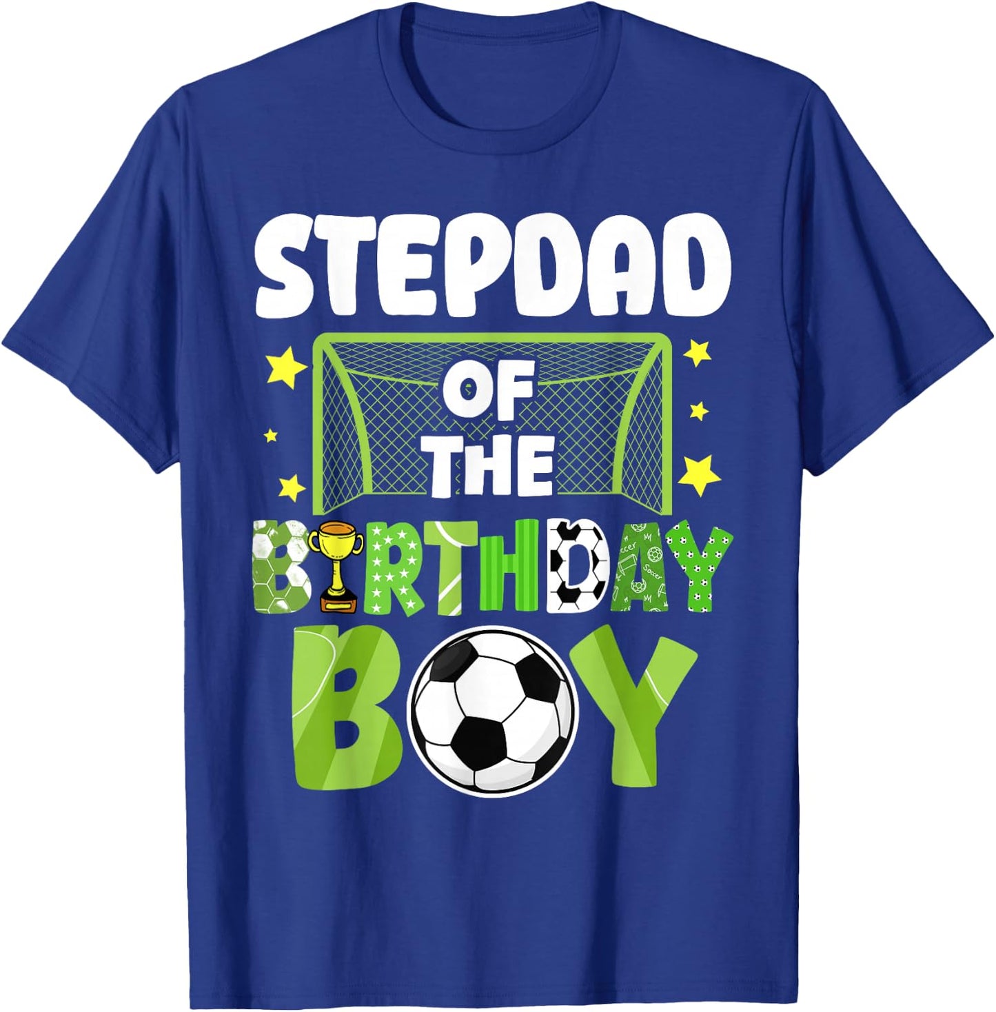 Soccer Stepdad Birthday Boy Party Soccer Family Matching T-Shirt - T-Shirt | Royal
