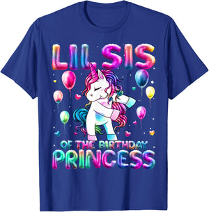 Sister of the Birthday Princess Girl Flossing Unicorn Sister T-Shirt - T-Shirt | Royal