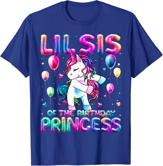 Sister of the Birthday Princess Girl Flossing Unicorn Sister T-Shirt - T-Shirt | Royal