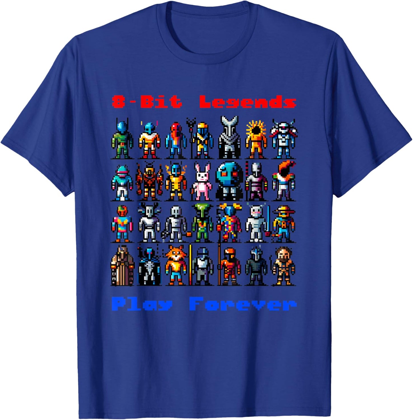 8-Bit Legends: Pixel Art World T-Shirt - T-Shirt | Royal