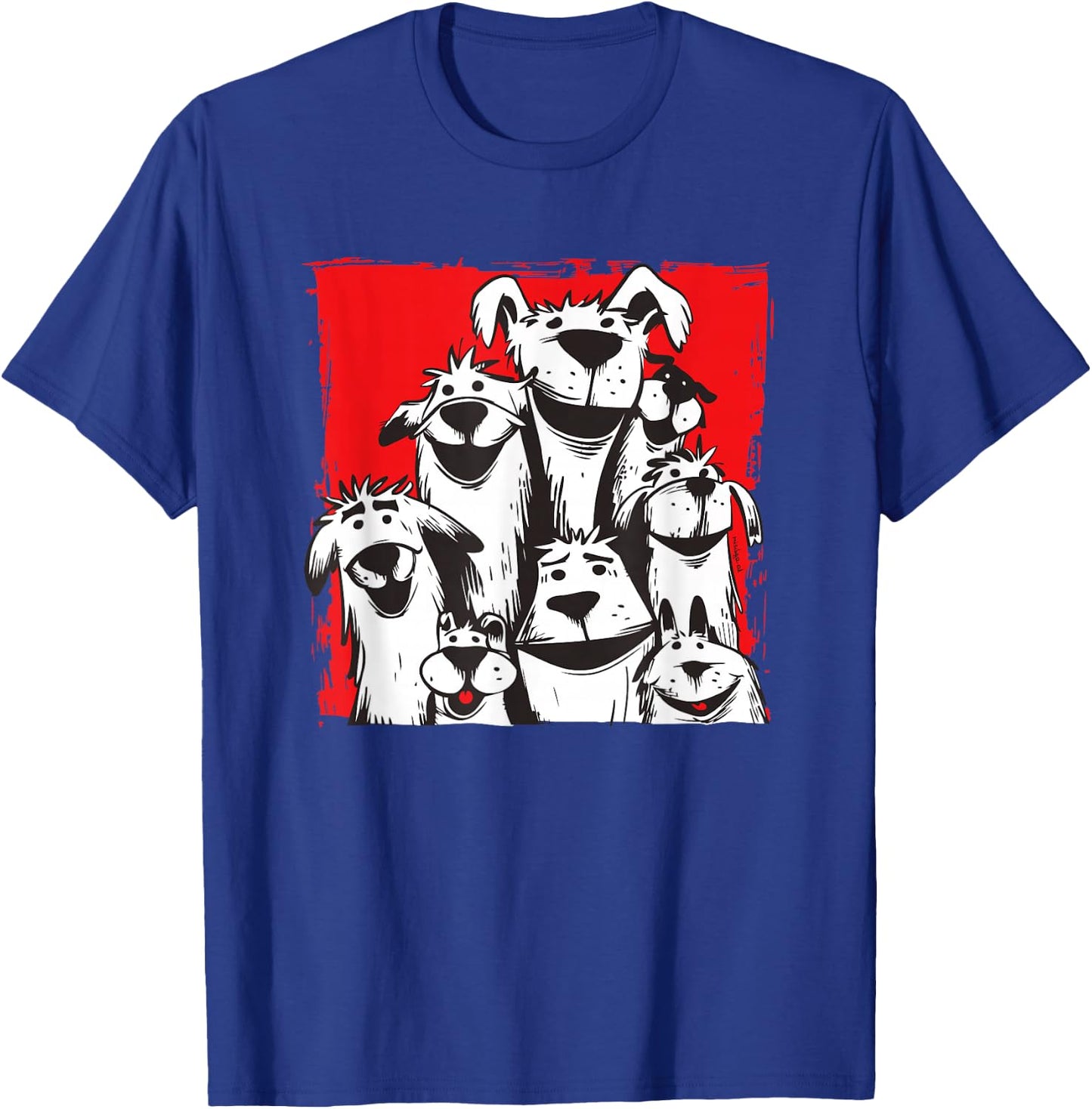 Hundeillustrationen by mischga - Lustige Hunde Gruppe Comic Hundeliebe - Erwachsene & Kinder - Schwarz - Small - Kurzarm - Novelty Cartoon Hundeliebe - Hunde - Alltagslook T-Shirt - T-Shirt | Royal