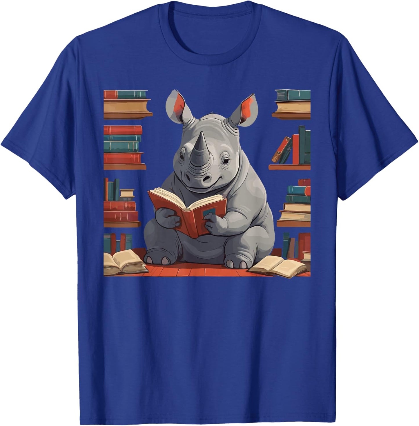 Rhinoceros is reading a Book, Reading Rhinoceros T-Shirt - T-Shirt | Royal