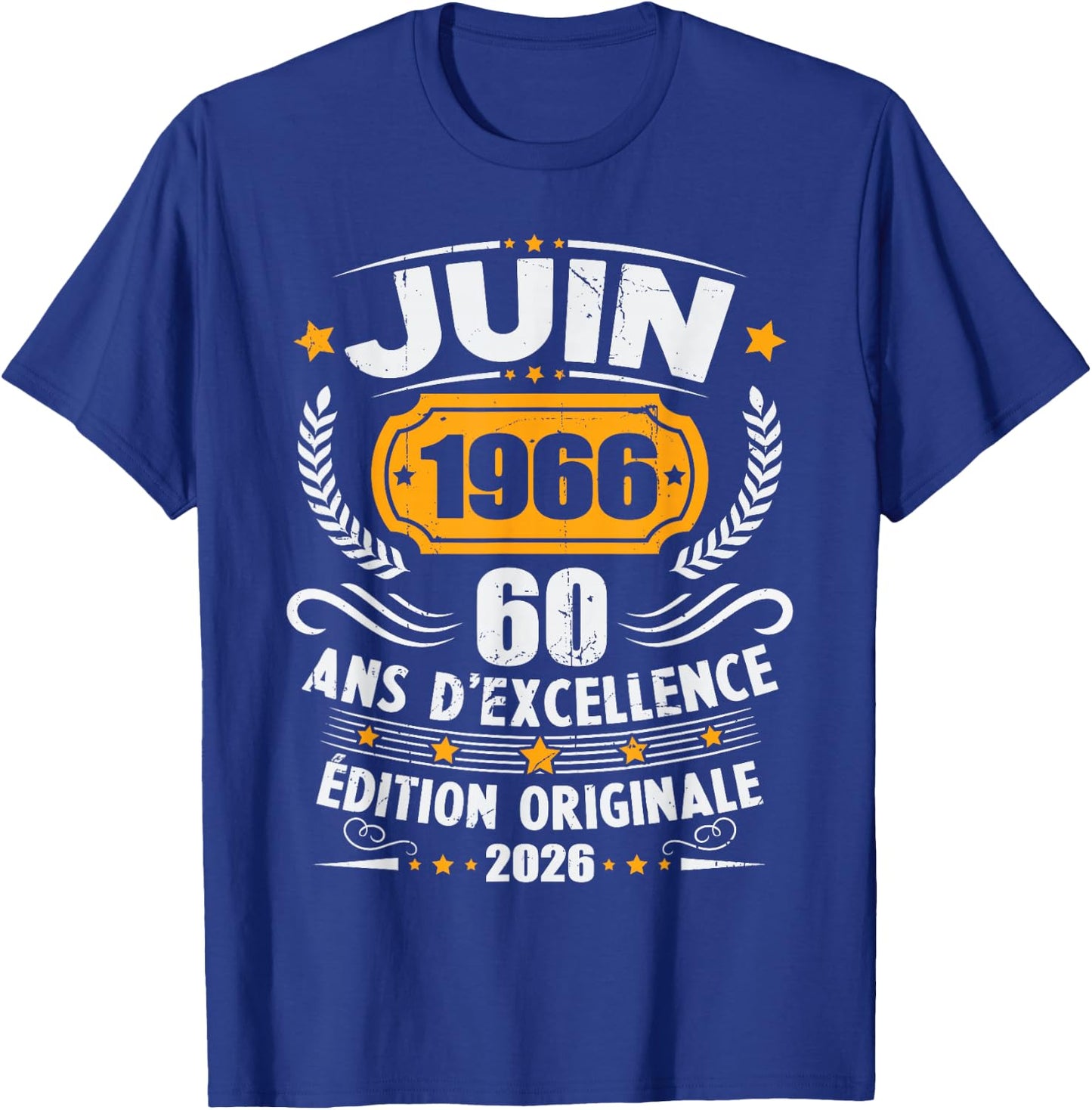 Vintage Juin 1966 Cadeau Anniversaire 60 Ans Hommes Femmes T-Shirt - T-Shirt | Royal