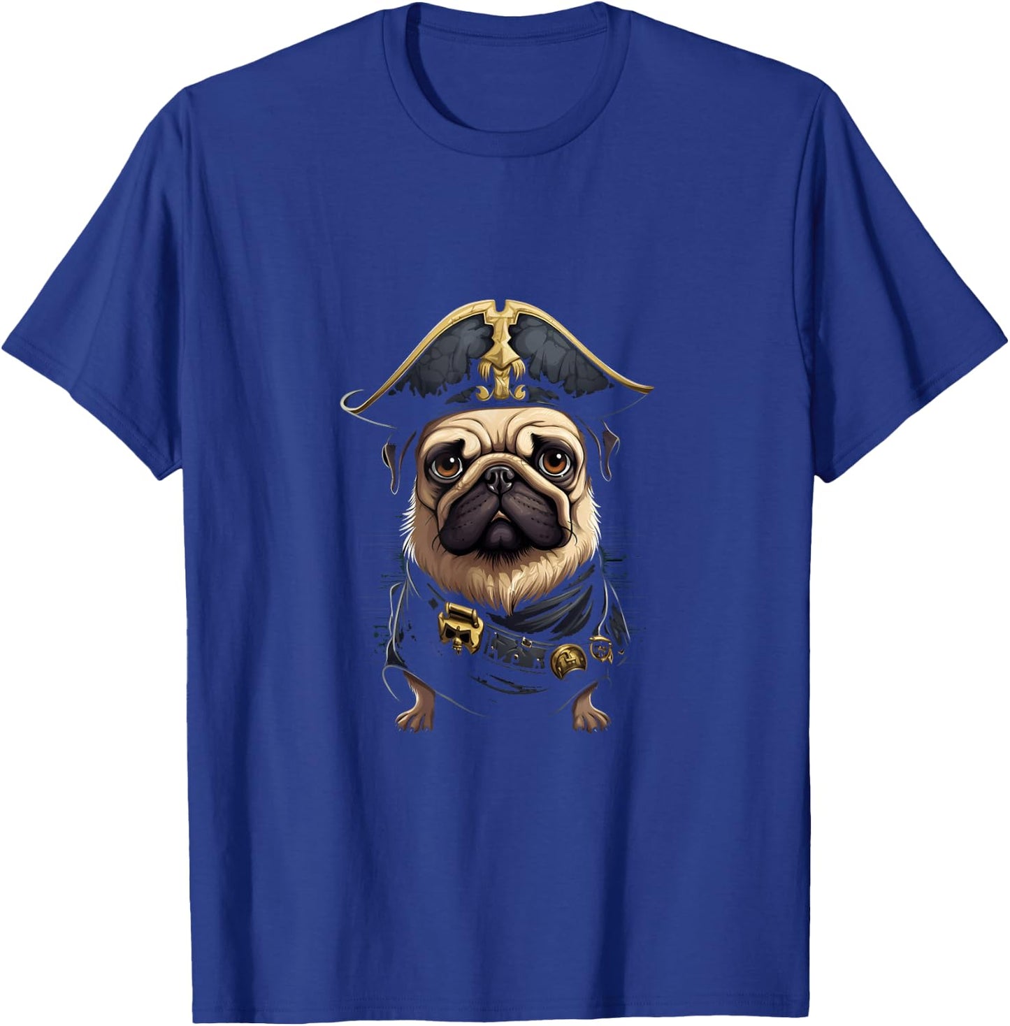Pirate Pug Funny Buccaneer Pug Owner Pug Lover T-Shirt - T-Shirt | Royal