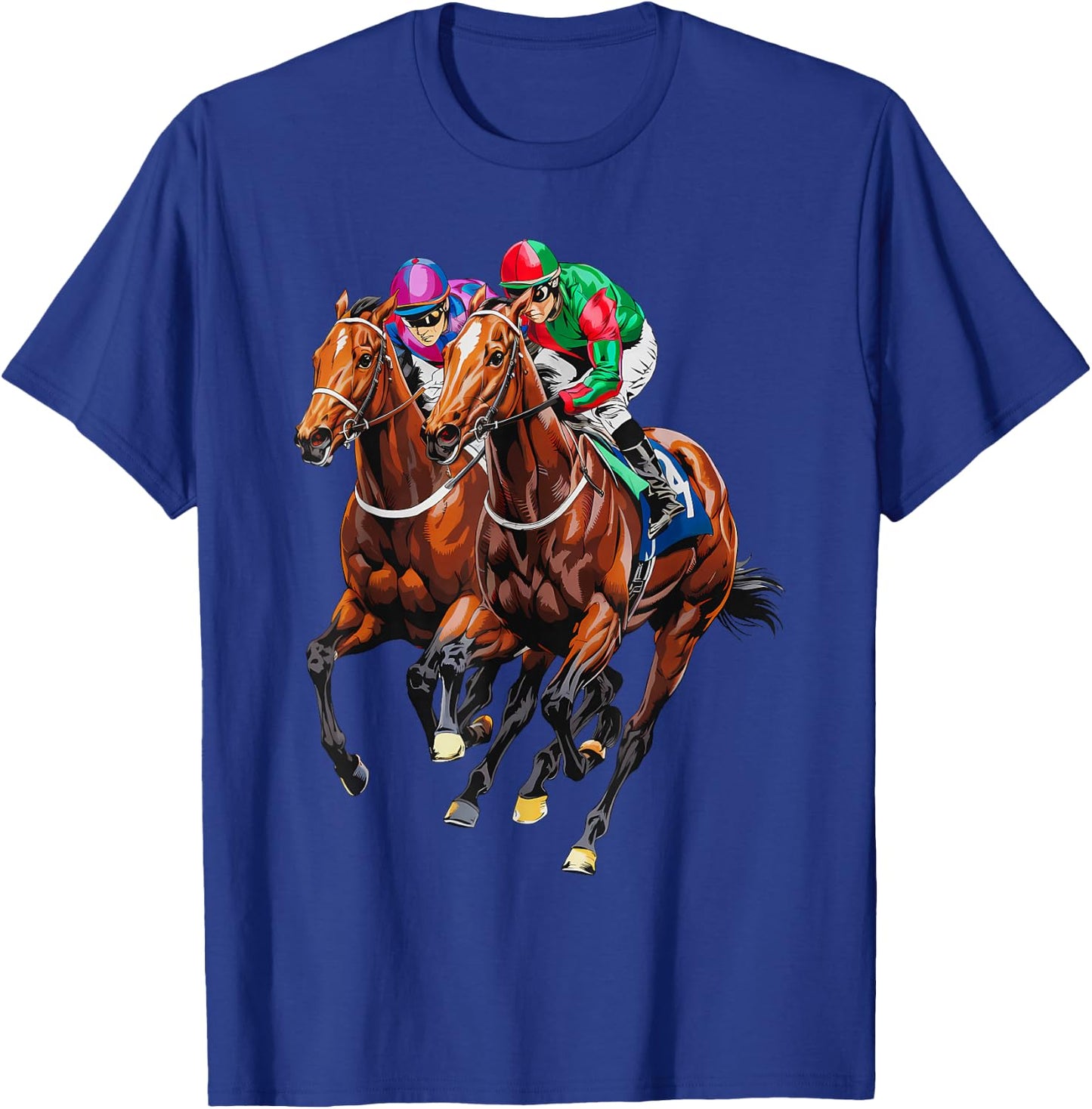 Funny Horse Racing Jockey Racer Derby Rider Race Track T-Shirt - T-Shirt | Royal