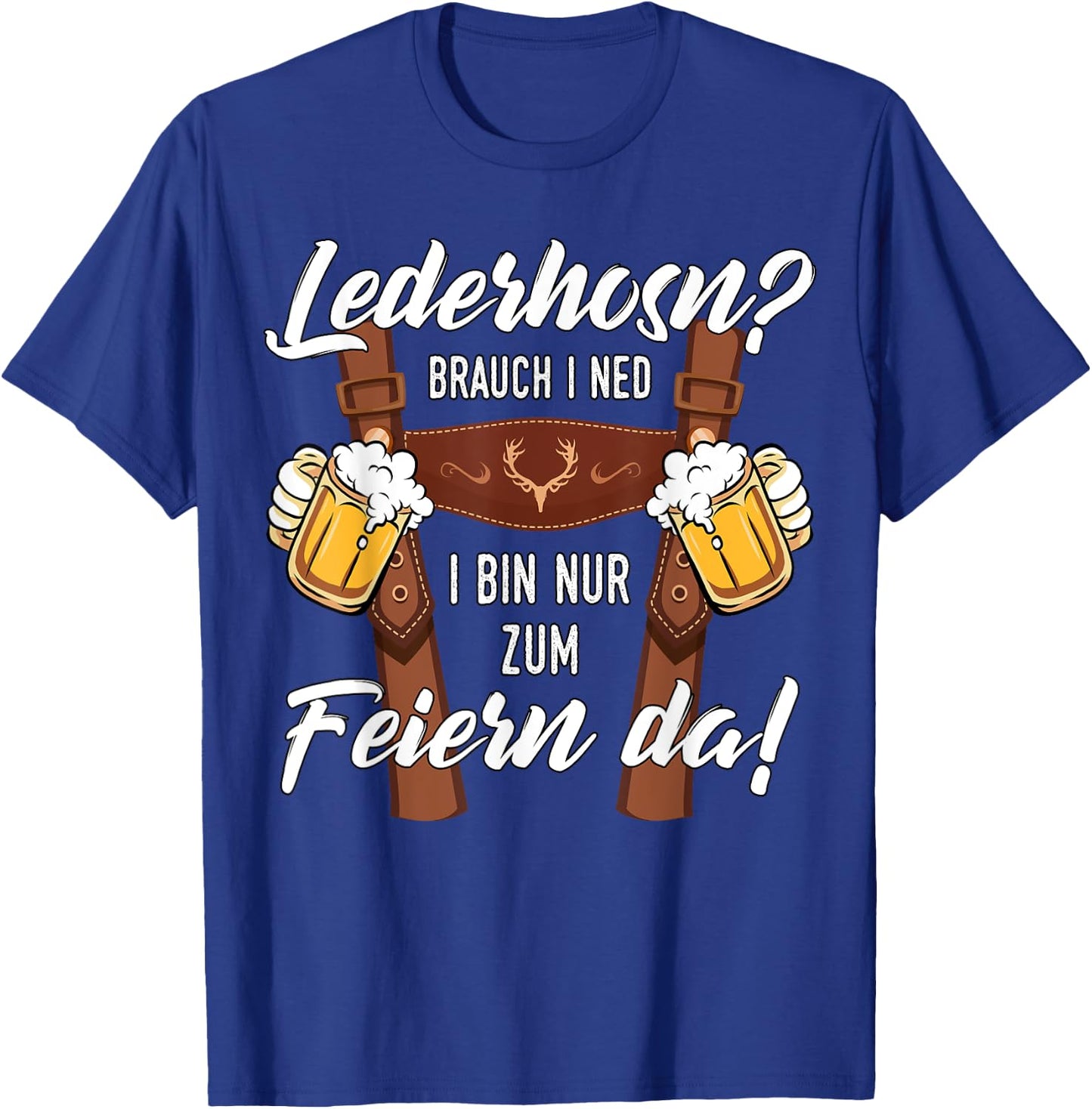 Men's Traditional Costume Suitable for Oktoberfest , black T-Shirt - T-Shirt | Royal