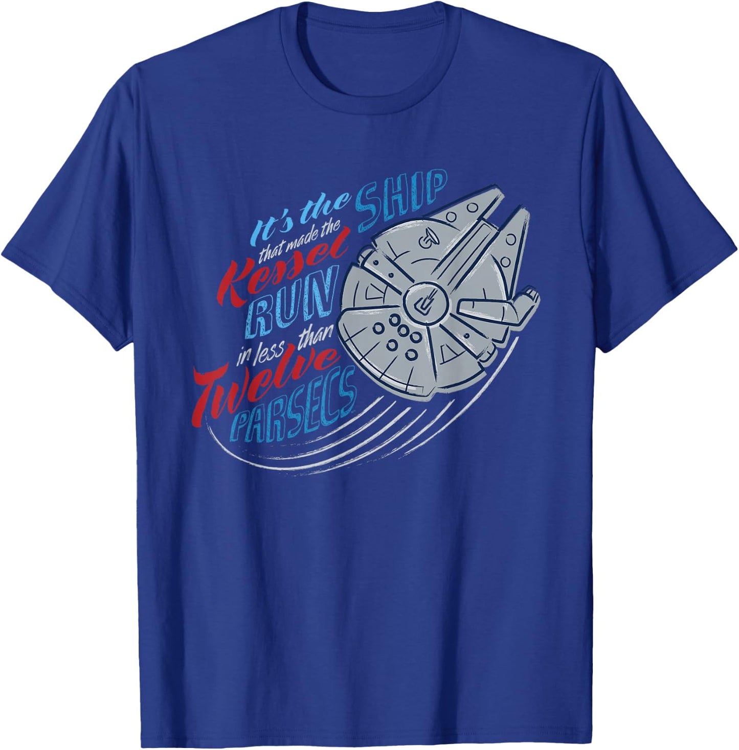 Star Wars Millennium Falcon Kettle Run in 12 Parsecs USA T-Shirt - T-Shirt | Royal