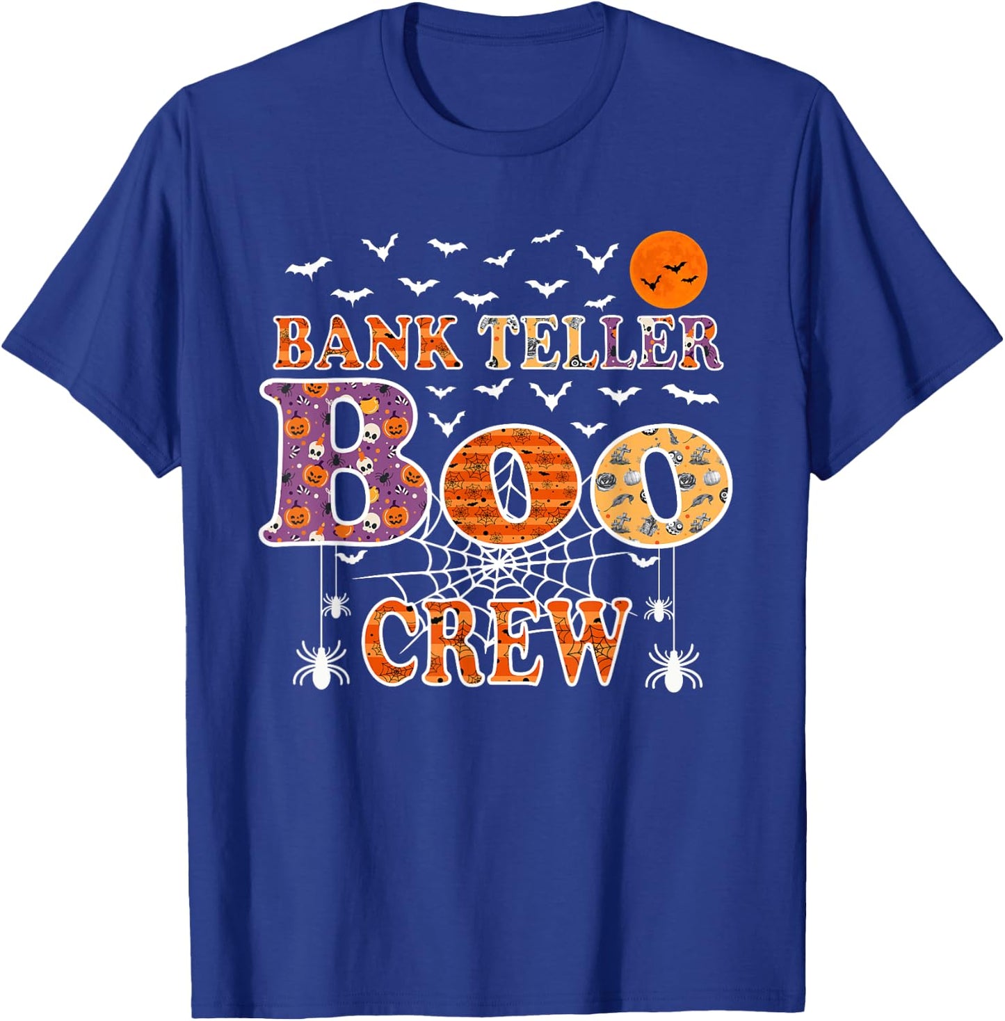 Bank Teller Boo Crew Shirt Funny Halloween Costume T-Shirt - T-Shirt | Royal