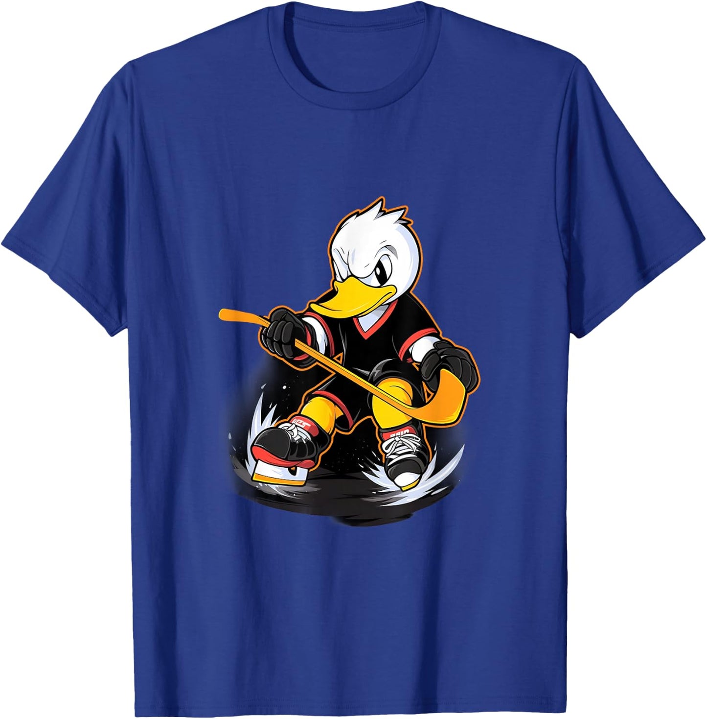 Duck Ice Hockey Player Hockey Stick Goalkeeper T-Shirt - T-Shirt | Royal