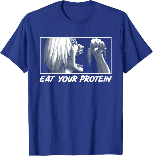 Iss dein Protein Anime Gym Manga Bodybuilding Fitness Anime , black T-Shirt - T-Shirt | Royal