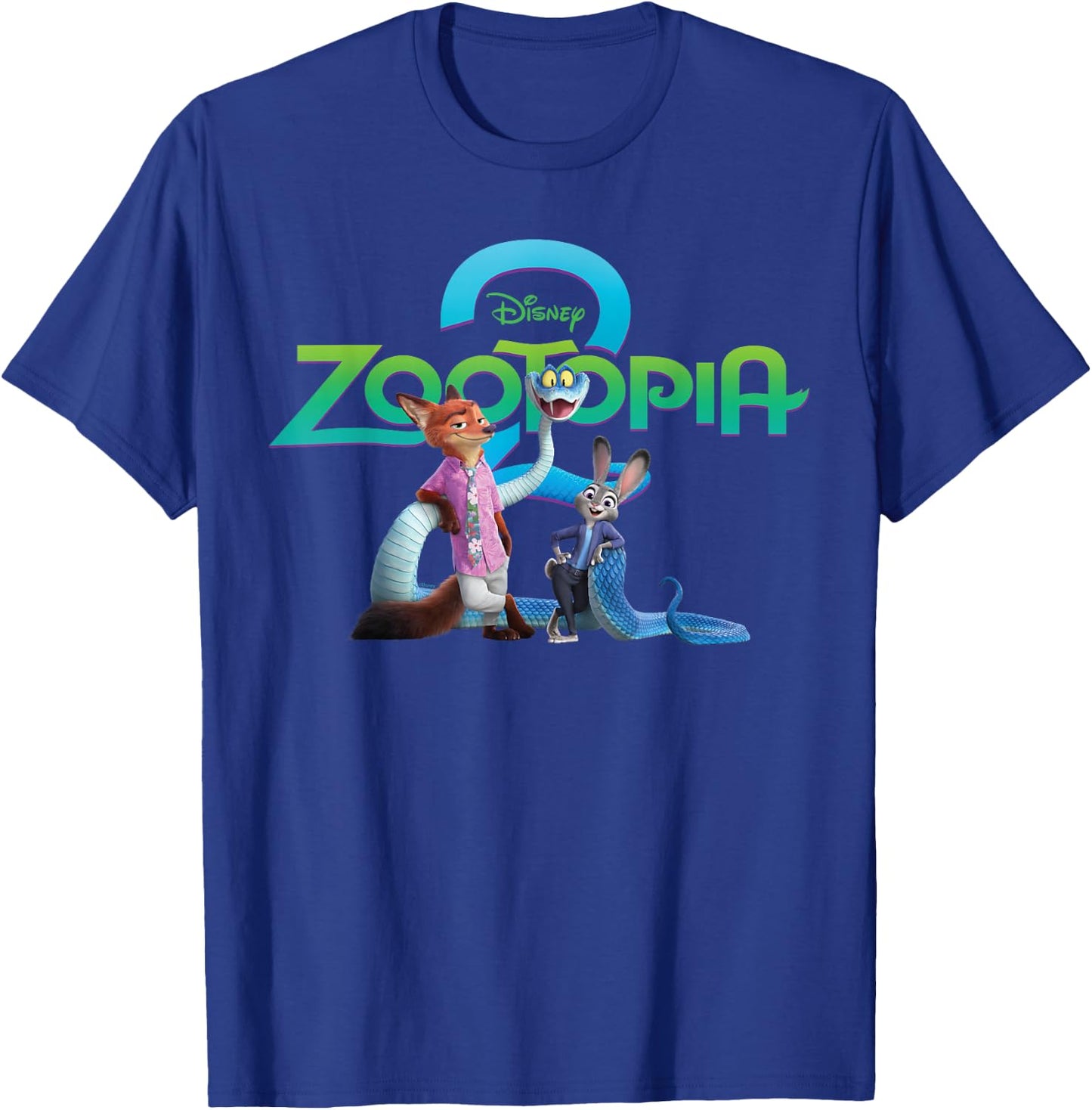 Disney Zootopia 2 Poster Art with Nick Judy Gary & Logo T-Shirt - T-Shirt | Royal