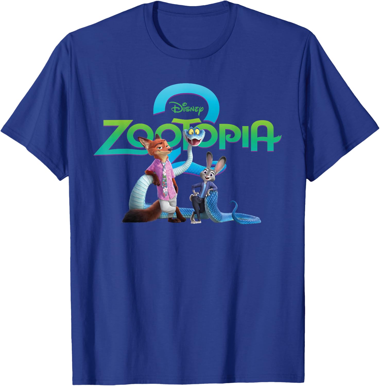 Disney Zootopia 2 Poster Art with Nick Judy Gary & Logo T-Shirt - T-Shirt | Royal