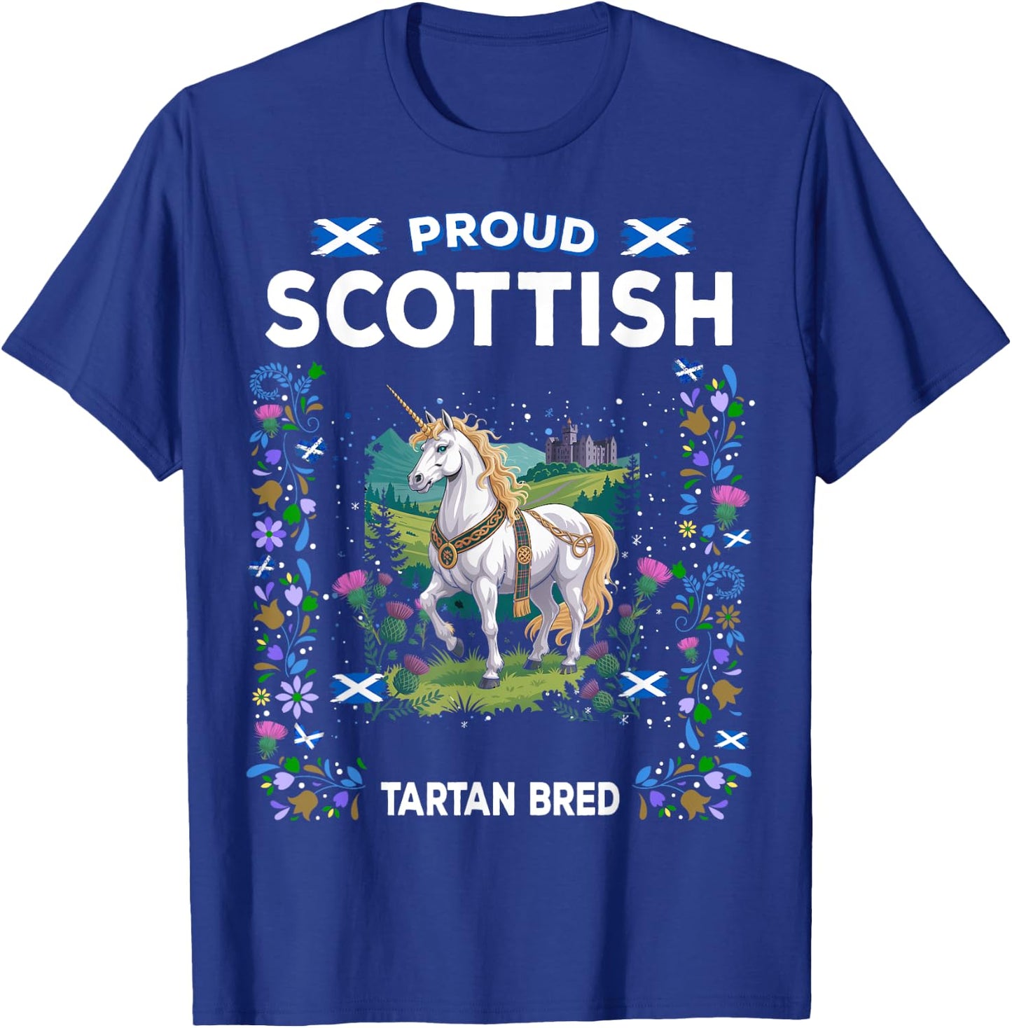Scottish Unicorn Flag Costume Idea For Kids Scotland Unicorn T-Shirt - T-Shirt | Royal
