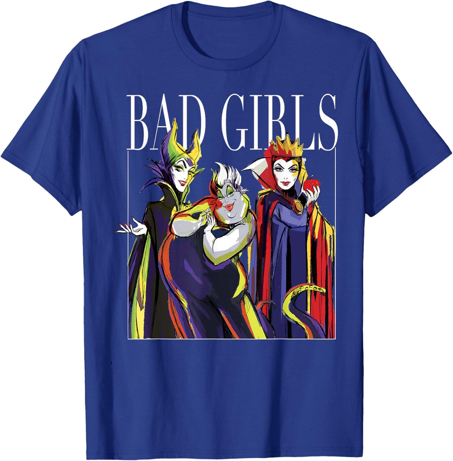 Gruppenfoto der Bösewichte von Disney Villains Bad Girls, gemalt T-Shirt - T-Shirt | Royal