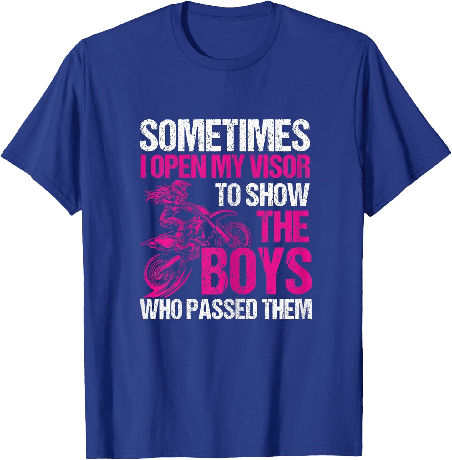 Kids motocross funny dirt bike toddler girl dirt biking T-Shirt - T-Shirt | Royal