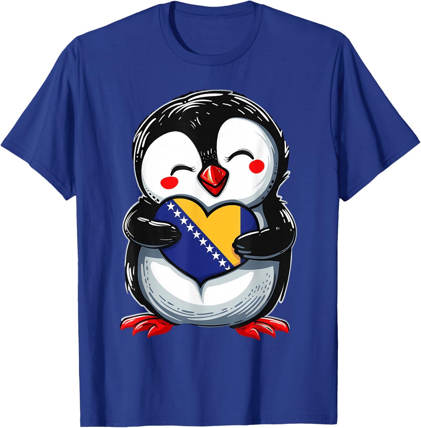 Bosnia and Herzegovina Roots Penguin Bosnian Flag T-Shirt - T-Shirt | Royal