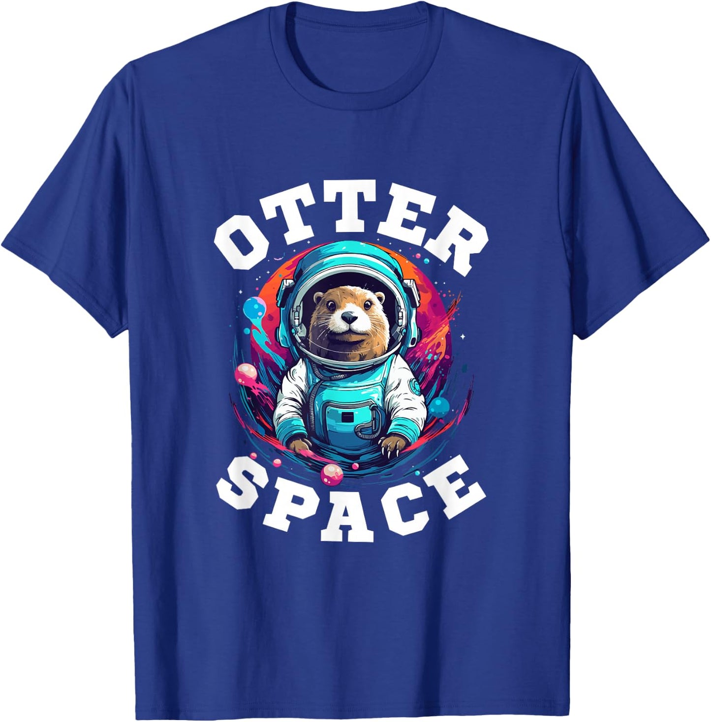 Otter Animal Kids & Adult - Otter Space T-Shirt - T-Shirt | Royal
