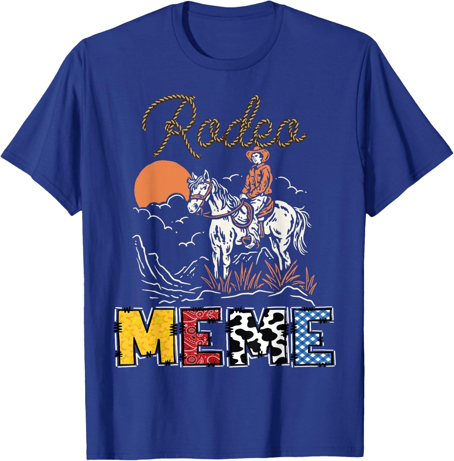 Rodeo Meme Cowboy 1St Birthday Family Matching T-Shirt - T-Shirt | Royal