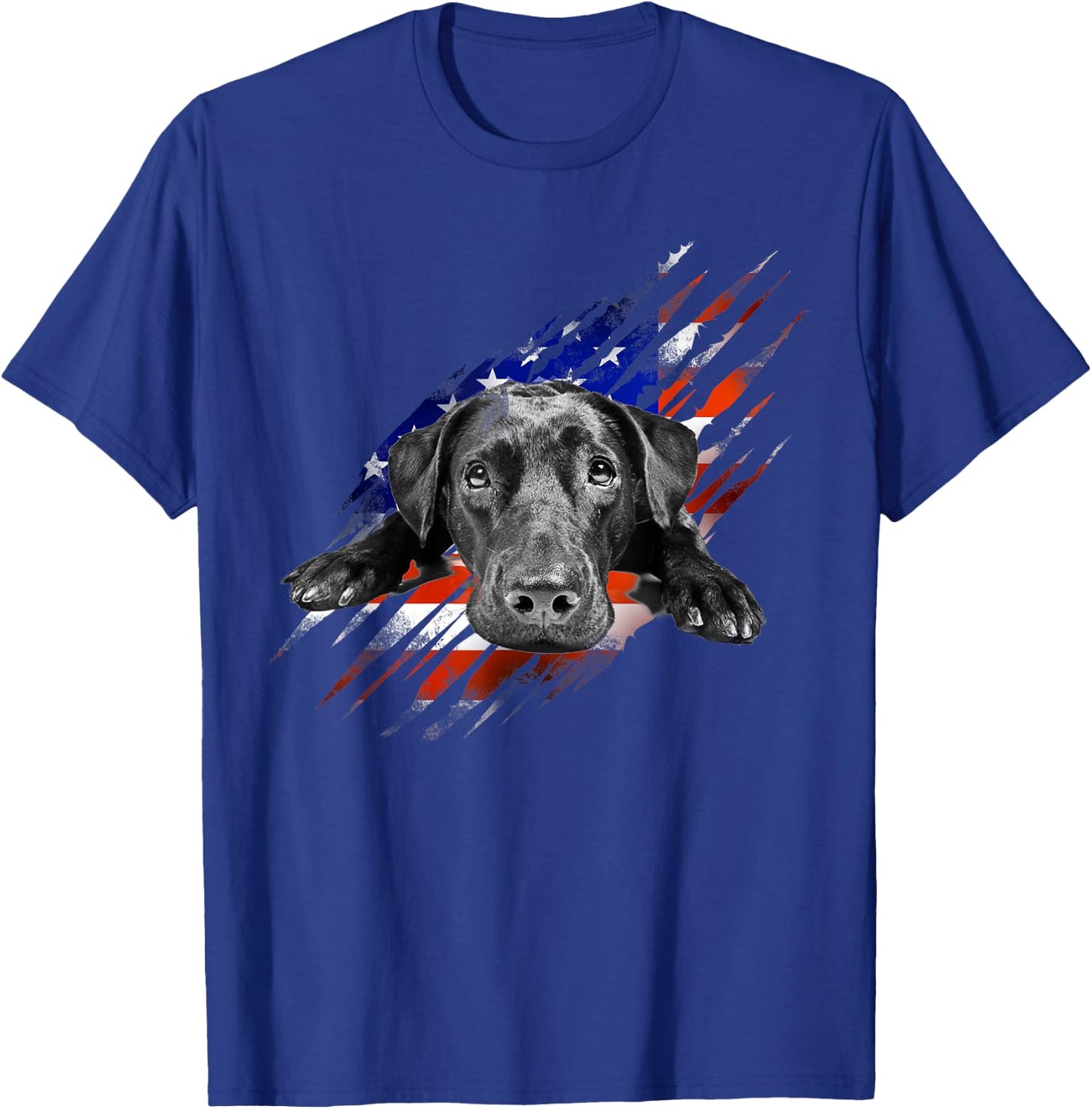 Black Labrador USA Flag Lab Owner Bird Duck Hunter Gift Men T-Shirt - T-Shirt | Royal