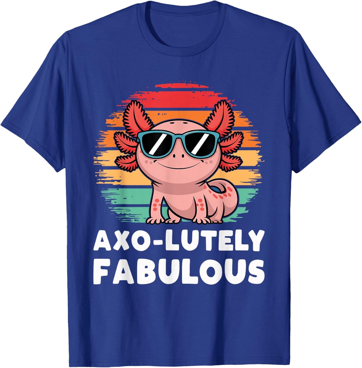 Kids Black Cartoon Axolotl T-Shirt - T-Shirt | Royal