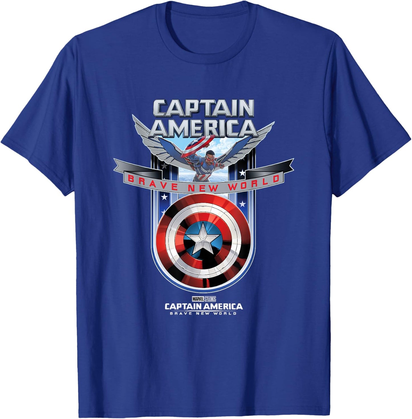 Marvel Captain America: Brave New World Shield Logo T-Shirt - T-Shirt | Royal